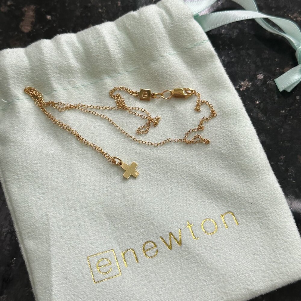 enewton gold cross necklace